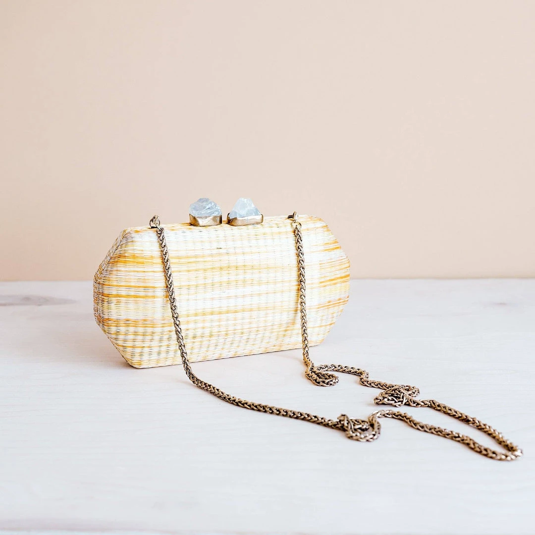 LIKHÂ Yellow Shibori Pattern Clutch 3 LIKHÂ Yellow Shibori Pattern Clutch