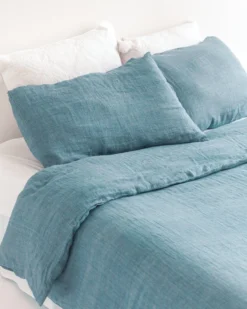 Creative Women Denim Blue Linen Duvet Set Home Goods