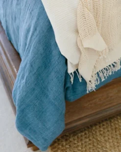 Creative Women Denim Blue Linen Duvet Set Home Goods