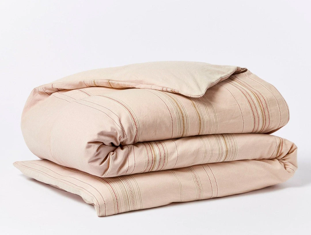 Coyuchi Lobos Duvet Cover - Cork / Rosehip 4 Coyuchi Lobos Duvet Cover - Cork / Rosehip