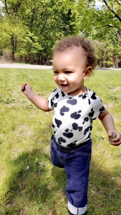 Lucky Bug Clothing Baby's Essential Bamboo Cow Onesie