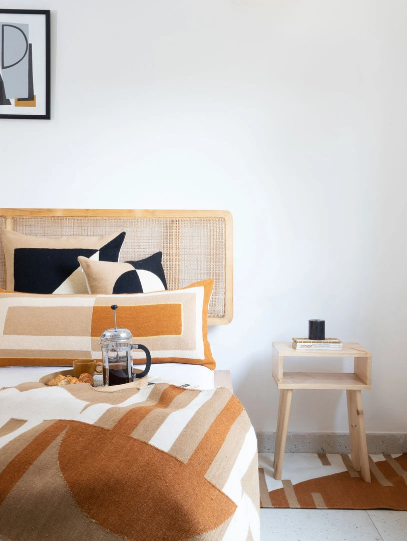 Leah Singh Home Goods Luna Stripes Wool Rug - Ochre 4 Leah Singh Home Goods Luna Stripes Wool Rug - Ochre