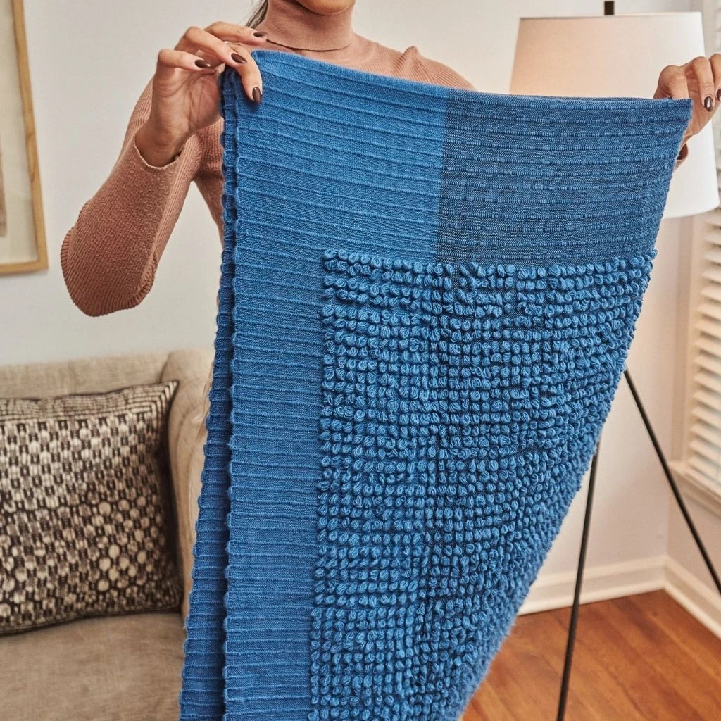 Studio Variously Macaroon Merino Wool Throw Blanket - Midnight Home Goods 4 Studio Variously Macaroon Merino Wool Throw Blanket - Midnight Home Goods