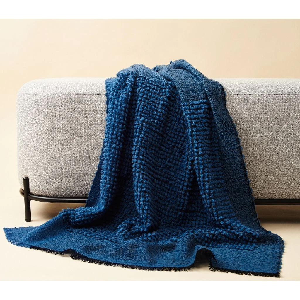 Studio Variously Macaroon Merino Wool Throw Blanket - Midnight Home Goods 3 Studio Variously Macaroon Merino Wool Throw Blanket - Midnight Home Goods
