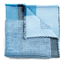 Studio Variously Home Goods Macaroon Merino Wool Throw Blanket - Sky