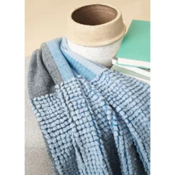 Studio Variously Home Goods Macaroon Merino Wool Throw Blanket - Sky