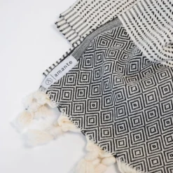 Amante Marketplace Best Sellers Magis Diamond Turkish Blanket - Black