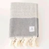 Amante Marketplace Magis Diamond Turkish Towel / Throw Blanket - Black
