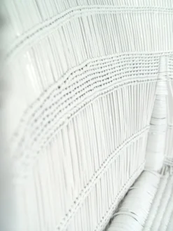 Mbare Malawi Cane Loveseat - White