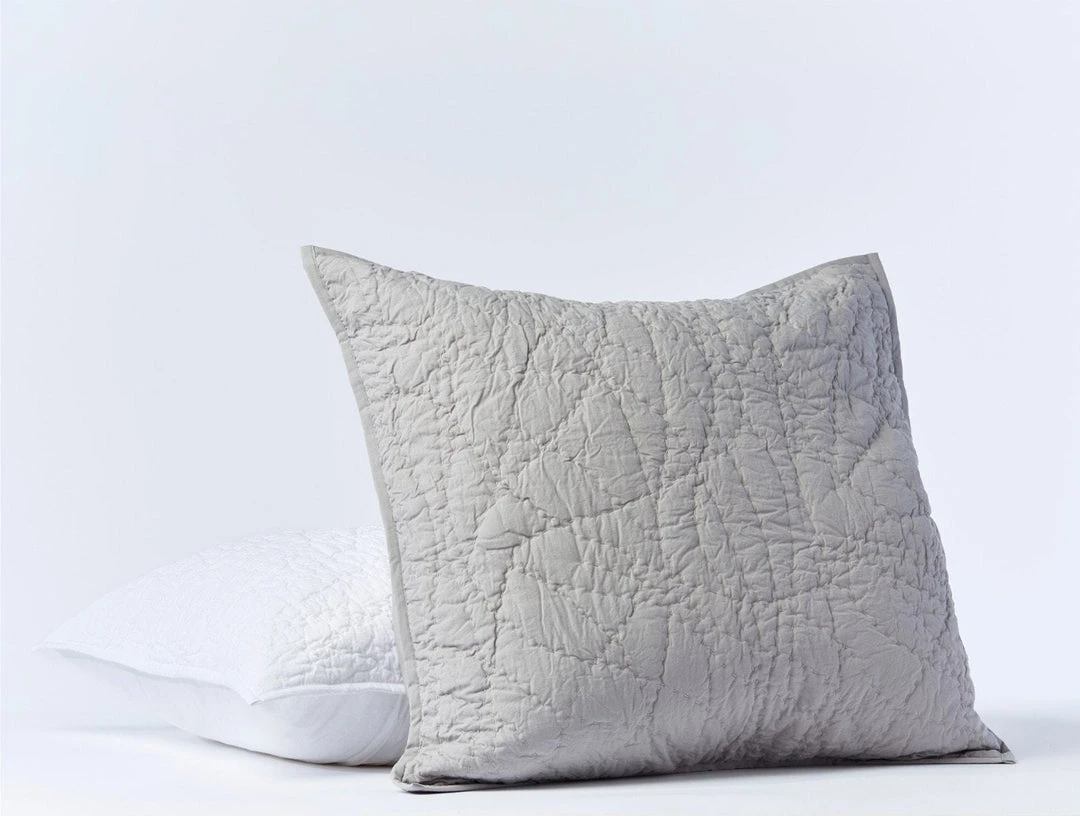 Coyuchi Manzanita Euro Sham - Pewter Home Goods 3 Coyuchi Manzanita Euro Sham - Pewter Home Goods