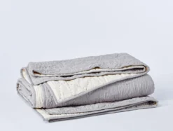 Coyuchi Manzanita Full/ Queen Quilt - Pewter Fair Trade