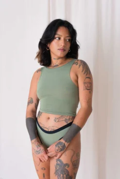 Made Trade Sales 53 Mary Young Wallace Bamboo Crop Top - Sage Sustainable Materials