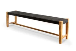Masaya & Co. Furniture Masaya Leather Bench - Black