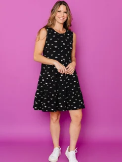 Mata Traders Clothing Bellini Onyx Eyes Tiered Dress