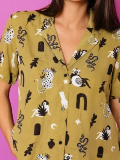 Mata Traders Clothing Olive Curios Camp Shirt