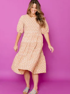 Mata Traders Clothing Catherine Wheat Blossom Tiered Maxi Dress