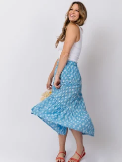 Mata Traders Danielle Cornflower Blossom Tiered Skirt