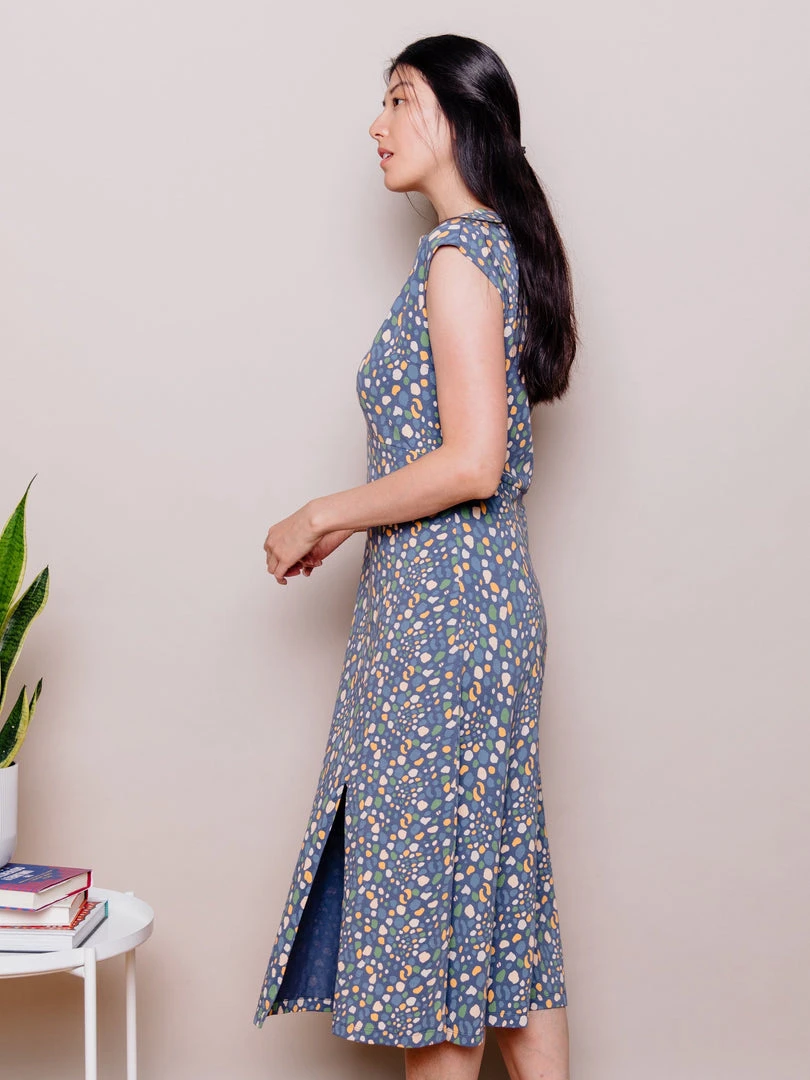 Mata Traders Elise Blue Spots Sheath Dress 4 Mata Traders Elise Blue Spots Sheath Dress