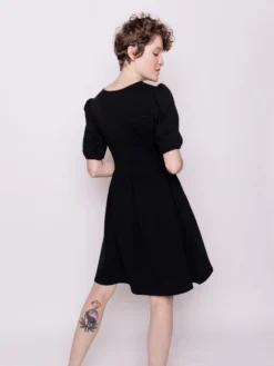 Mata Traders Inez Black Bubble Sleeve Dress