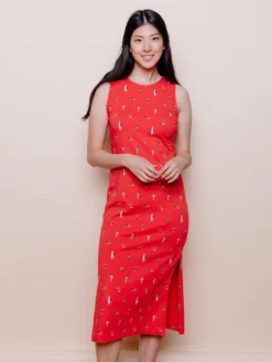 Mata Traders Julia Red Swimmers Shift Dress Clothing