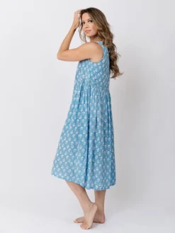 Mata Traders Clothing Melody Cornflower Blossom Midi Dress