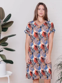 Mata Traders Clothing Montrose Layered Palms Tie Dress
