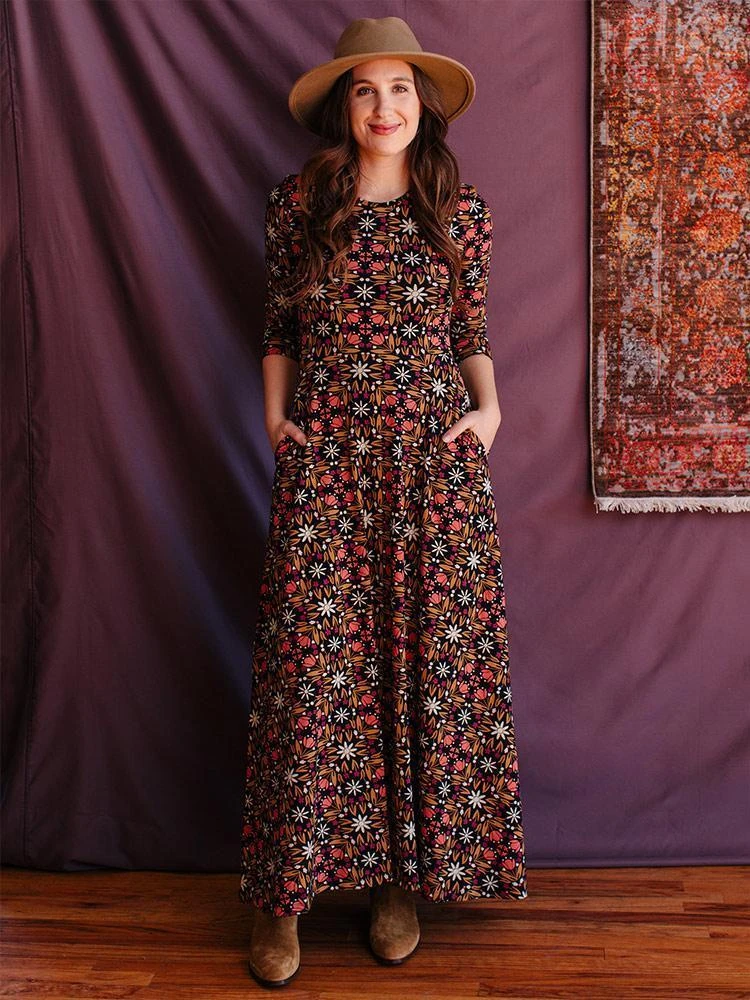 Mata Traders Mumbai Mauve Tile Maxi Dress Clothing 3 Mata Traders Mumbai Mauve Tile Maxi Dress Clothing