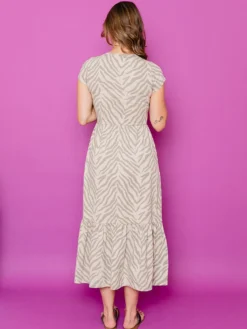 Mata Traders Clothing Randi Savanna Stripe Midi Dress