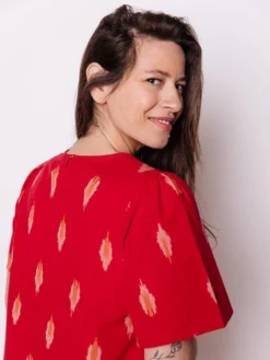 Mata Traders Winnie Cherry Ikat Dress Clothing