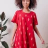 Mata Traders Winnie Cherry Ikat Dress Clothing