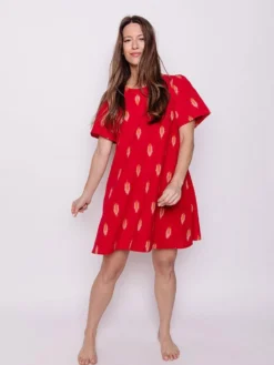 Mata Traders Winnie Cherry Ikat Dress Clothing