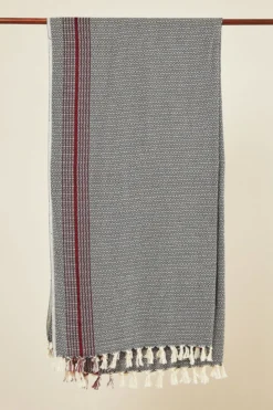 Anatolico Matia Turkish Blanket / Scarf - Black Throw Blankets