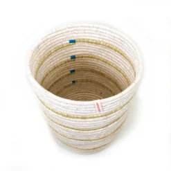 Mbare Ikiba Storage Basket - Blue Squares 5 Mbare Ikiba Storage Basket - Blue Squares