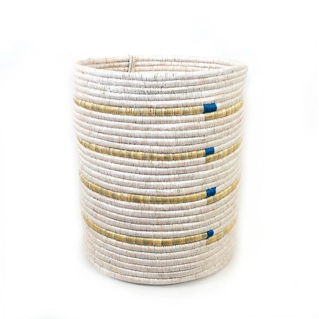 Mbare Ikiba Storage Basket - Blue Squares 3 Mbare Ikiba Storage Basket - Blue Squares