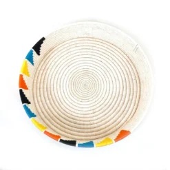 Mbare Handcrafted Inyabu Basket Tray - Colorful Triangles