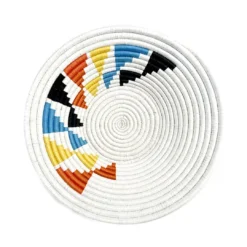 Mbare Inyabu Medium Wall Basket - Multi Color Triangles Home Goods