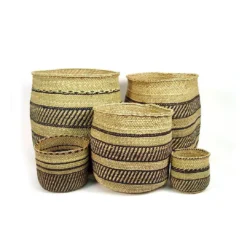 Mbare Best Sellers Iringa Baskets - Black Stripe