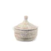Mbare Handcrafted Small Tabletop Basket - White 2 Mbare Handcrafted Small Tabletop Basket - White