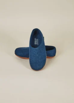 Kyrgies Men's Molded Sole High Back Wool Slippers - Navy