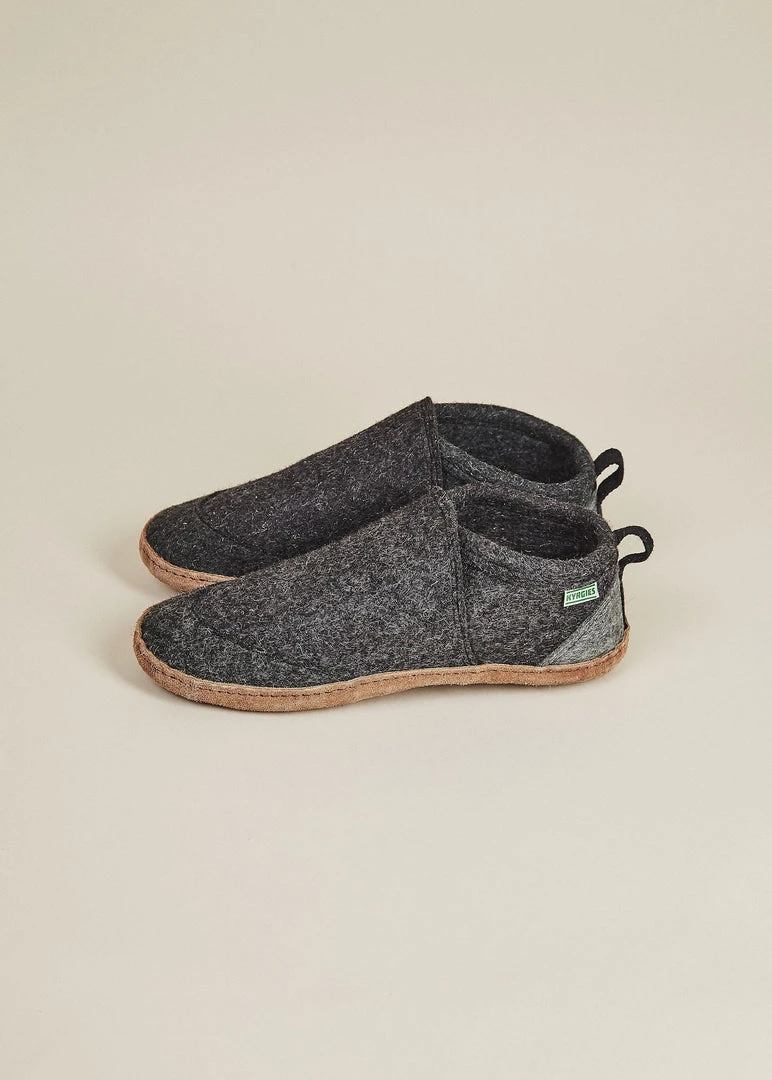 Kyrgies Men's Wool Tengries Slippers - Charcoal 5 Kyrgies Men's Wool Tengries Slippers - Charcoal