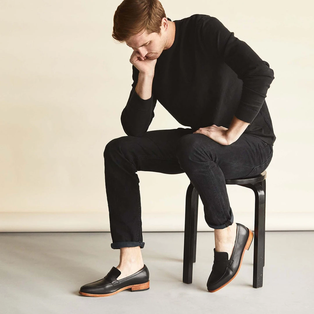 Nisolo Men's Chamberlain Penny Loafer - Black 6 Nisolo Men's Chamberlain Penny Loafer - Black