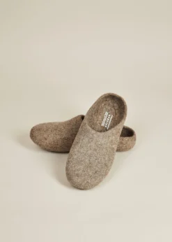 Kyrgies Men's Classic Sole Low Back Wool Slippers - Oatmeal Best Sellers
