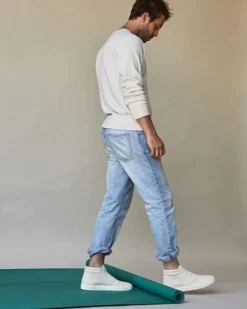 Nisolo Men's Cortez Mid Top Sneaker - Bone