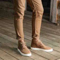 Nisolo Men's Cortez Mid Top Sneaker - Tobacco