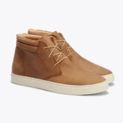 Nisolo Men's Cortez Mid Top Sneaker - Tobacco