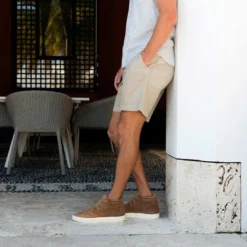 Nisolo Men's Cortez Mid Top Sneaker - Tobacco