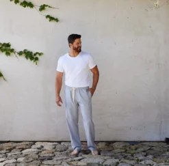 Coyuchi Men's Crinkled Pajama Pants