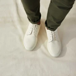 Nisolo Men's Diego Low Top Sneaker - Bone