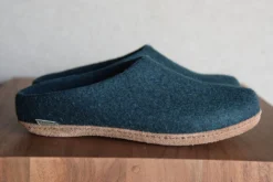 Kyrgies Men's Molded Sole Low Back Wool Slippers - Navy Best Sellers