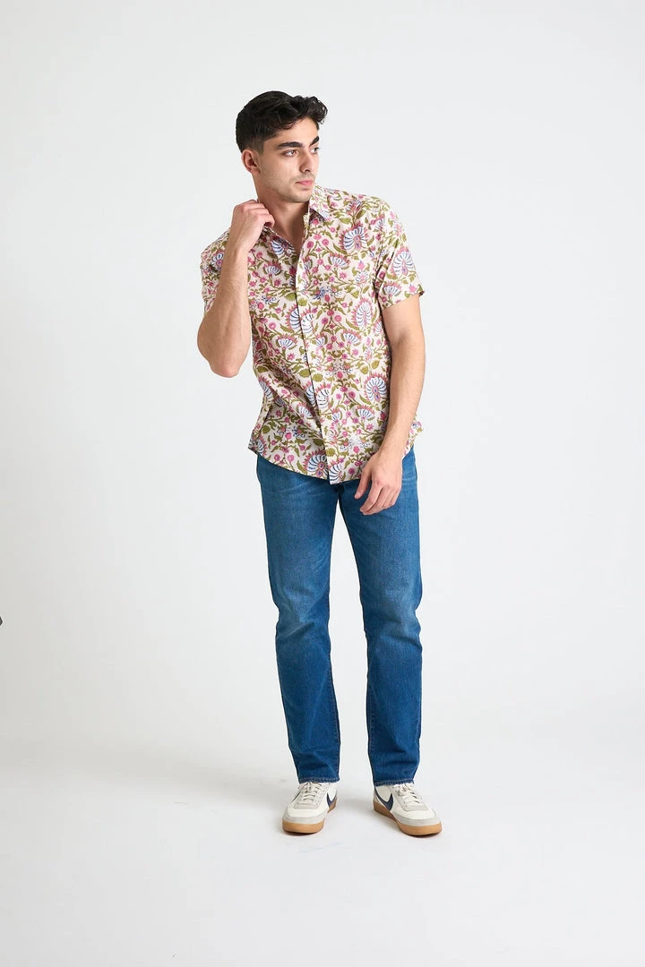 Dushyant Asthana Men's Prat Short Sleeve Shirt - White Lotus 6 Dushyant Asthana Men's Prat Short Sleeve Shirt - White Lotus